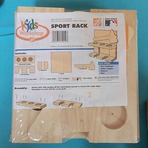 Home Depot Kids Workshop Sport Rack Kit MLB Tomahawk Braves Sticker Sealed NEW